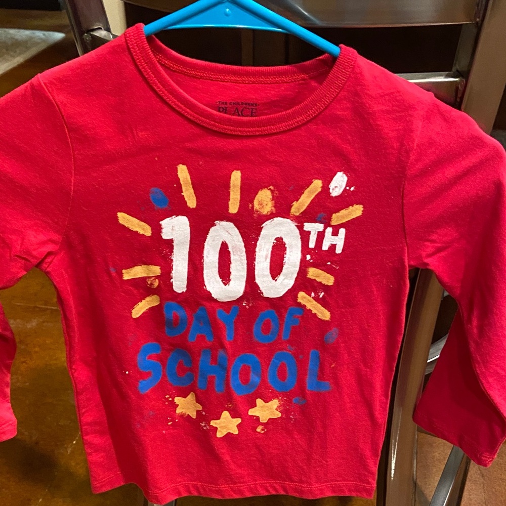 Garanimals Red 100th Day of School Graphic Long Sleeve T-Shirt Kids